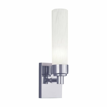 NORWELL Alex 1-Light Sconce - Chrome with Splashed Opal Glass 8230-CH-SO